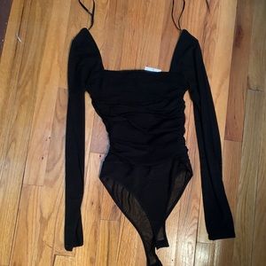Sheer long sleeve bodysuit